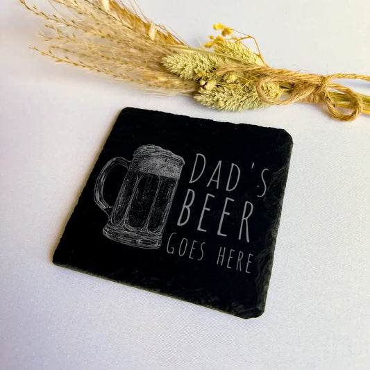 Personalised Beer - Natural Slate Coaster (1 Coaster)