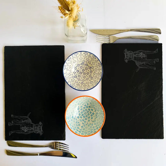 Staffordshire Terrier Slate Placemats Set of 2 – Staffy Accessories for Her or Him