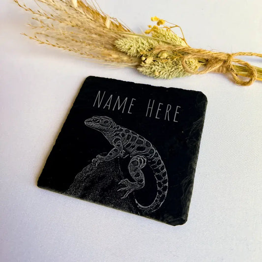 Personalised Leopard Gecko - Natural Slate Coaster