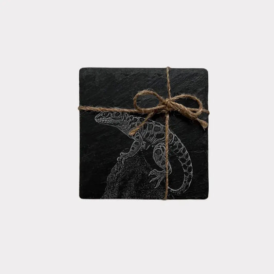 Leopard Gecko - Natural Slate Coasters (Set of 2)