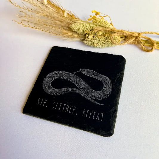 Personalised Hognose Snake - Natural Slate Coaster (1 Coaster)