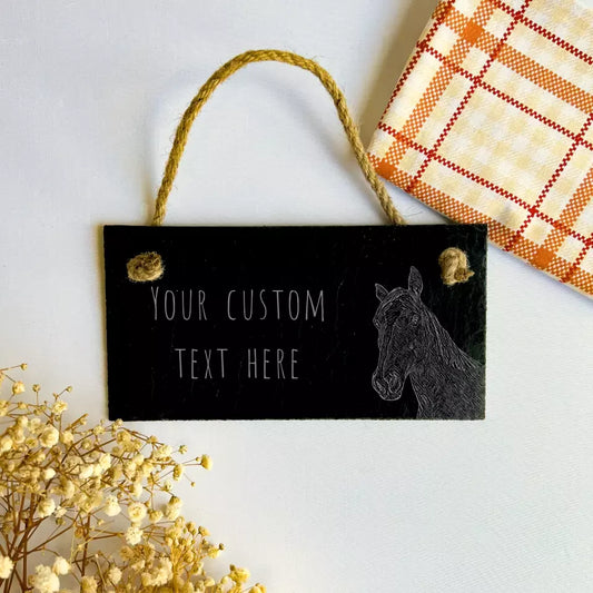 Horse Personalised Slate House Sign - Equestrian Nameplate Gift