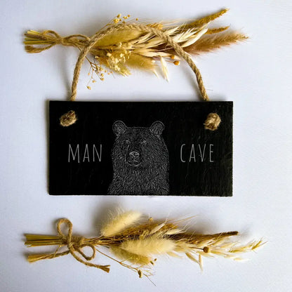 Bear Man Cave Signage - Slate Man Cave UK Gift Idea