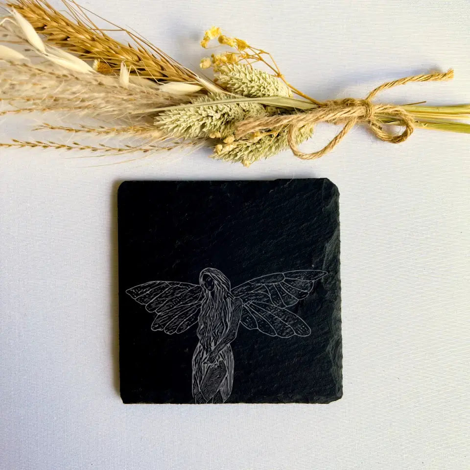 Pixie Fairy Coasters - Slate Supernatural Stone Mats (Set of 2)