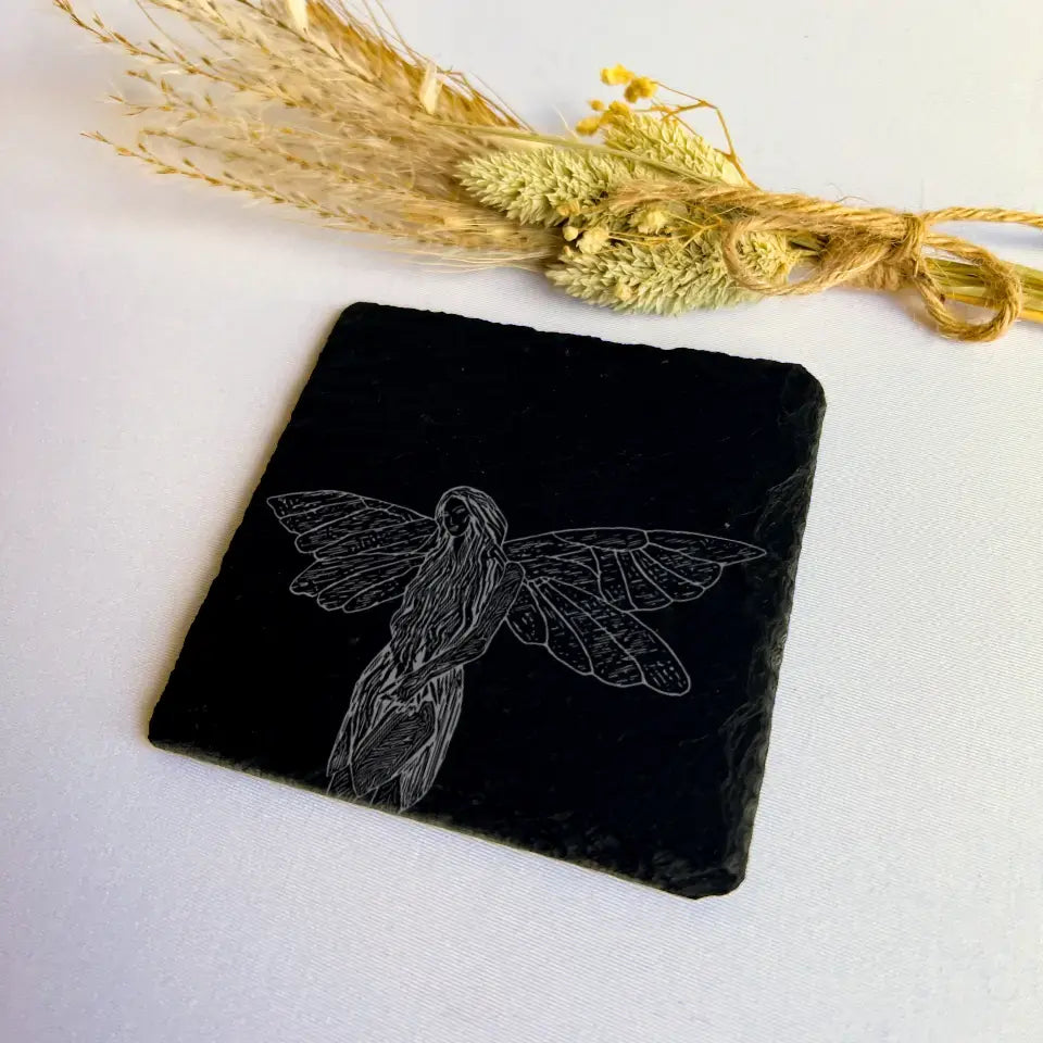 Pixie Fairy Coasters - Slate Supernatural Stone Mats (Set of 2)