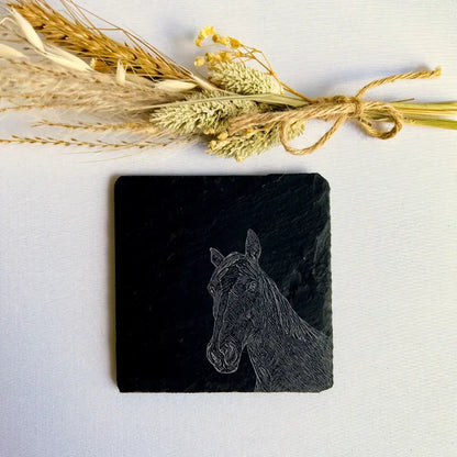 Horse Slate Coasters - Best Kitchenware for Horse Lovers (Set of 2)