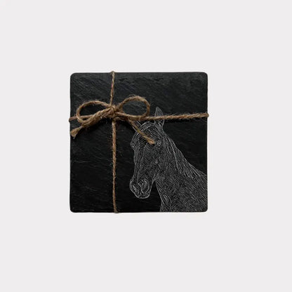 Horse Slate Coasters - Best Kitchenware for Horse Lovers (Set of 2)