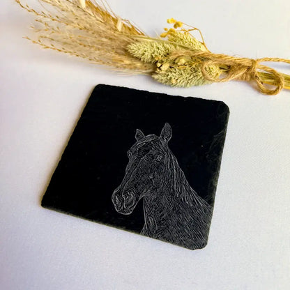 Horse Slate Coasters - Best Kitchenware for Horse Lovers (Set of 2)