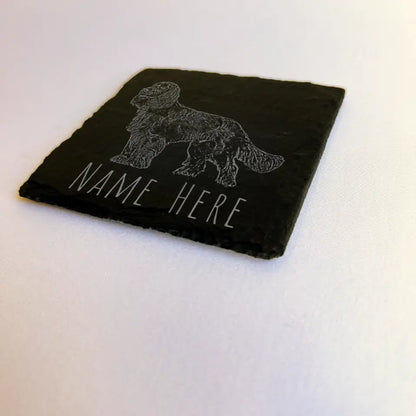 Personalised Spaniel - Natural Slate Coaster (1 Coaster)