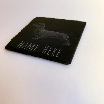 Personalised Dachshund Slate Coaster - Sausage Dog UK Made Gift