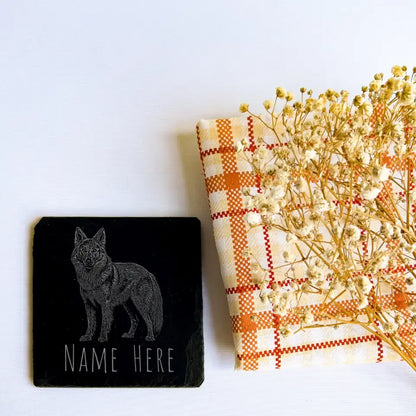 Personalised Alsatian - Natural Slate Coaster (1 Coaster)