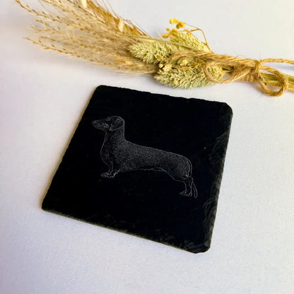 Dachshund Slate Coaster Set of 2 - Sausage Dog Homeware Accessories