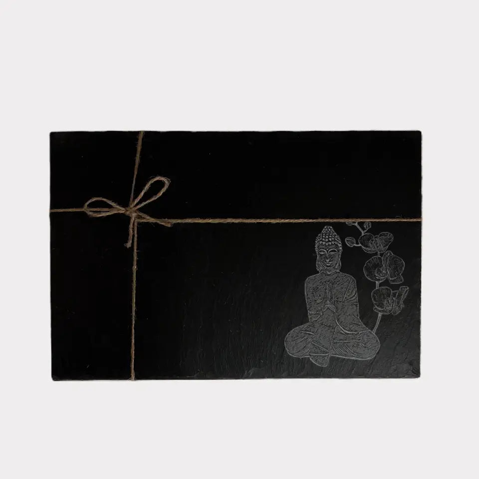 Buddha Slate Placemats (Set of 2) - Handcrafted Zen Kitchen Gift