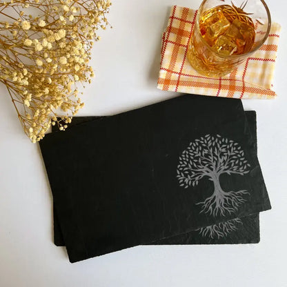 Tree Of Life Placemats (Set of 2) - Slate Tree Table Mats