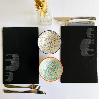 Mother Elephant - Natural Slate Placemats (Set of 2)