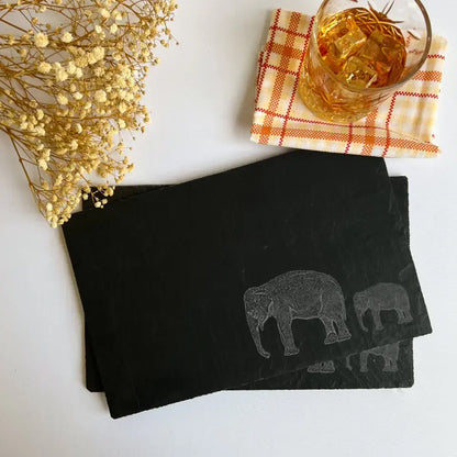 Mother Elephant - Natural Slate Placemats (Set of 2)