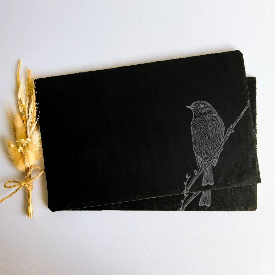 Robin Slate Placemats Set of 2 - Robins Engraved Stone Gifts