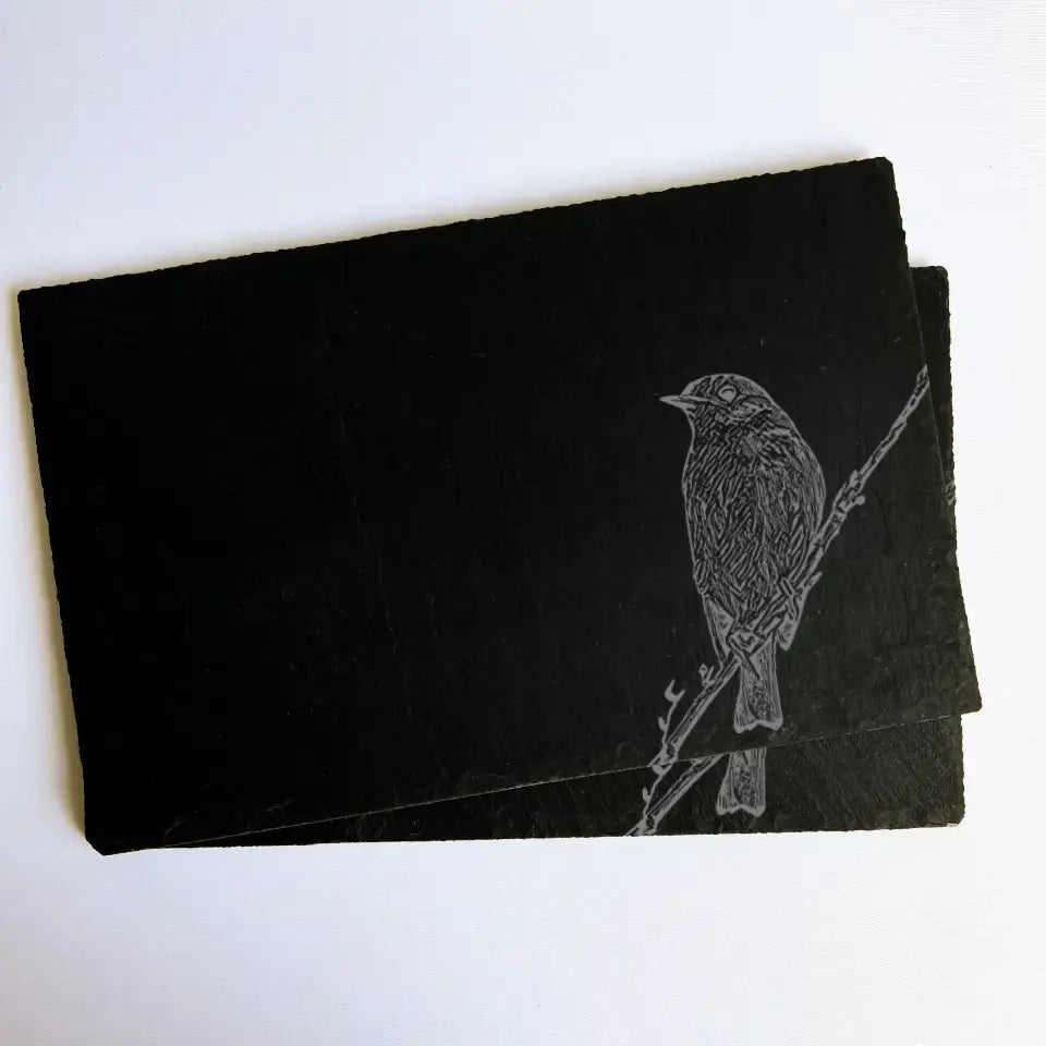 Robin Slate Placemats Set of 2 - Robins Engraved Stone Gifts