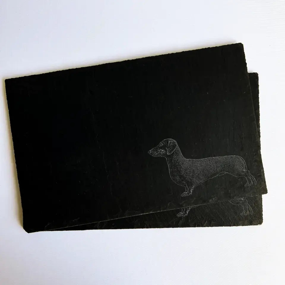 Dachshund Placemats (Set of 2) – Slate Sausage Dog Homeware Platters