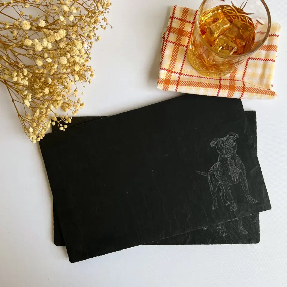 Staffordshire Terrier - Natural Slate Placemats (Set of 2)