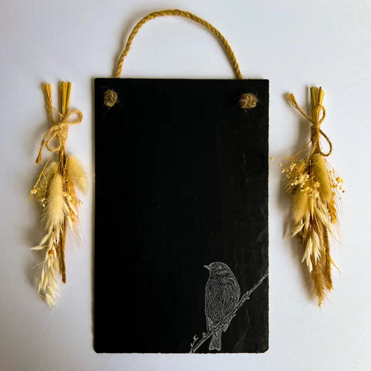 Robin Stone Custom Slate Chalkboard - Bird Sketch Presents