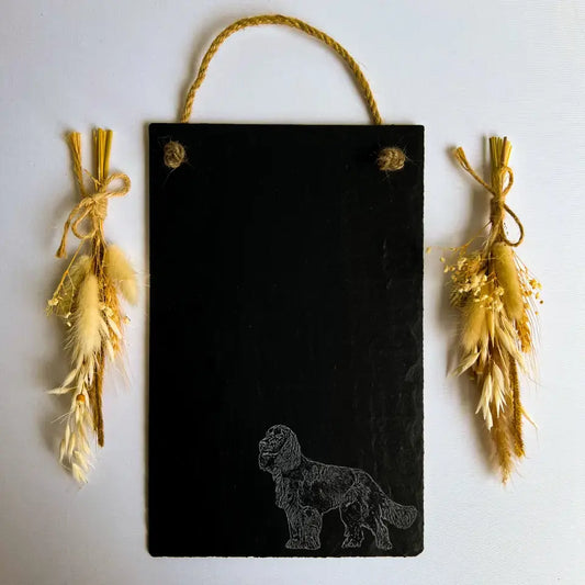 Spaniel - Natural Slate Memo Chalk Board