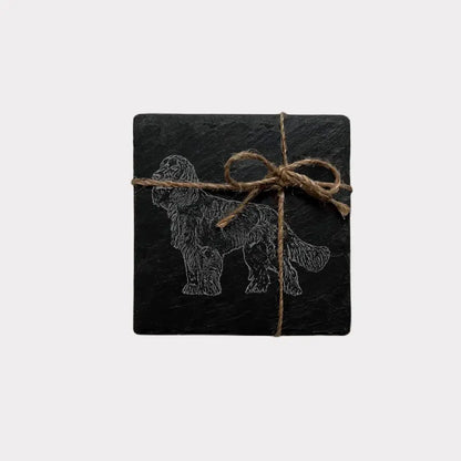 Spaniel - Natural Slate Coasters (Set of 2)