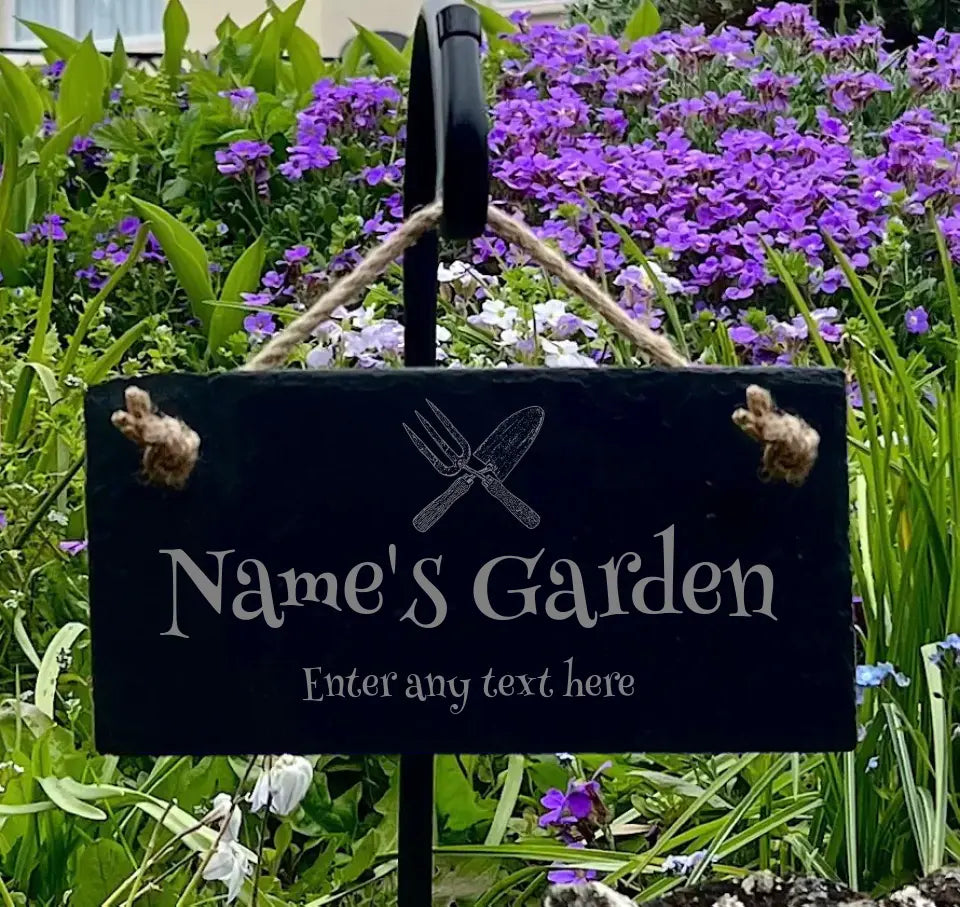 Personalised Garden Sign - Natural Slate