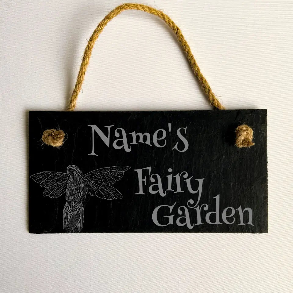 Personalised Fairy Garden Sign - Slate Eco Gardener Gift