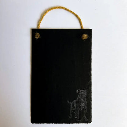 Staffordshire Terrier - Natural Slate Memo Chalk Board