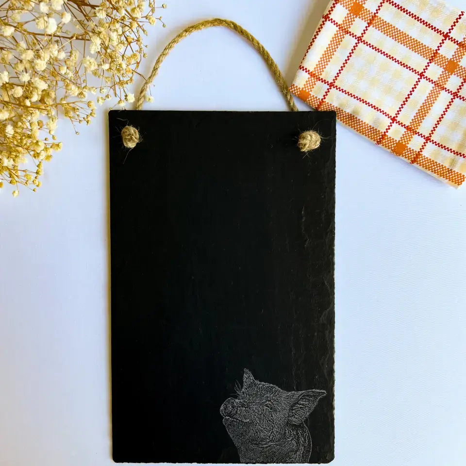 Piglet Sketch Memo Chalkboard - Farmhouse Home Decorations