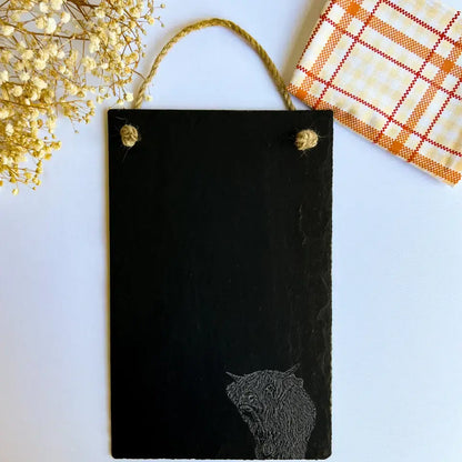 Highland Cow Slate Memo Chalkboard - Shabby Chic Kitchenware