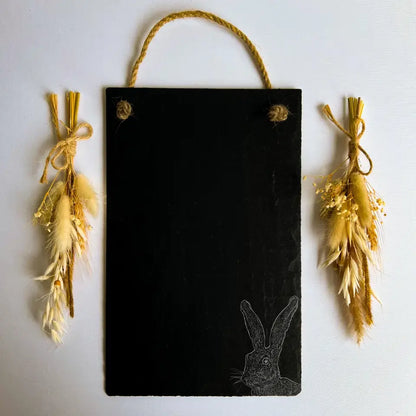 Hare Slate Chalkboard - Woodland Ornament & Kitchen Forest Décor