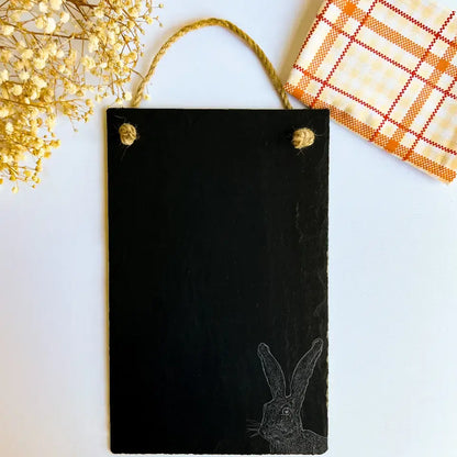 Hare Slate Chalkboard - Woodland Ornament & Kitchen Forest Décor