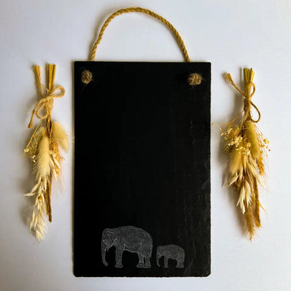 Mother Elephant - Natural Slate Memo Chalk Board