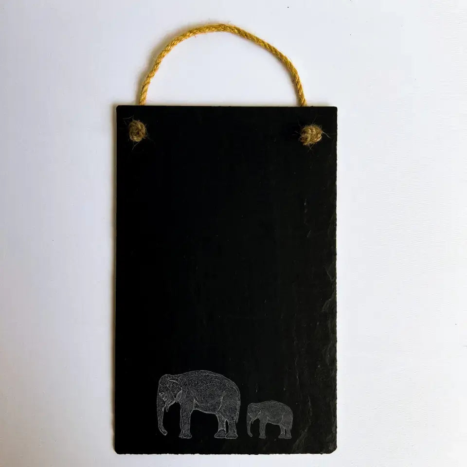 Mother Elephant - Natural Slate Memo Chalk Board