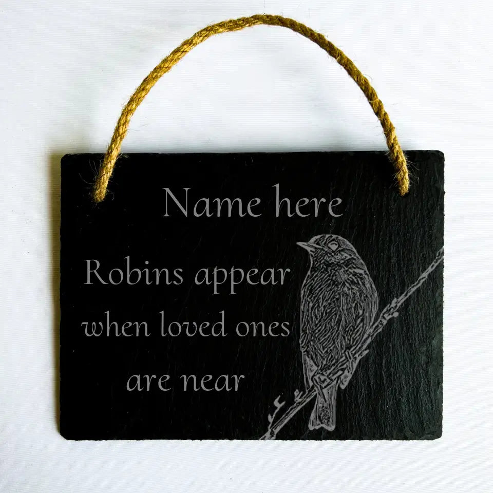 Personalised Robin Memorial Plaque - Garden Remembrance Stone