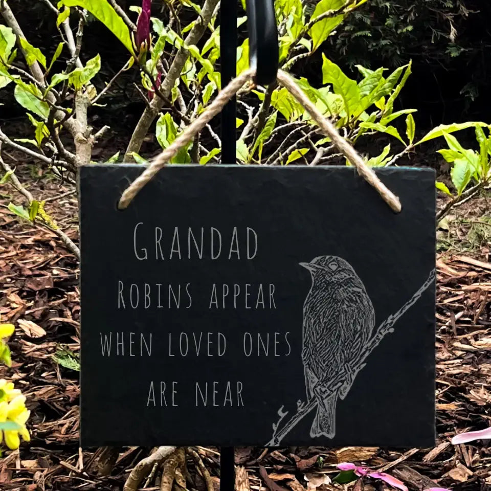 Grandad Robin Memorial Plaque - Graveyard Remembrance Slate Sign