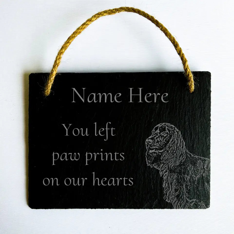 Spaniel - Natural Slate Memorial Stake (Large)