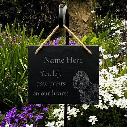 Spaniel - Natural Slate Memorial Stake (Large)