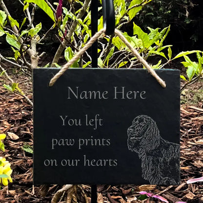 Spaniel - Natural Slate Memorial Stake (Large)