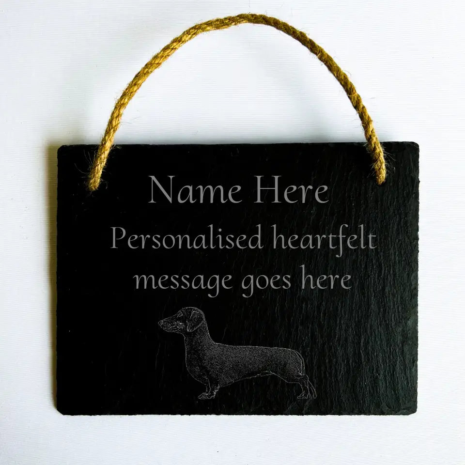 Dachshund Memorials – Large Slate Rock Plaque Pet Tribute