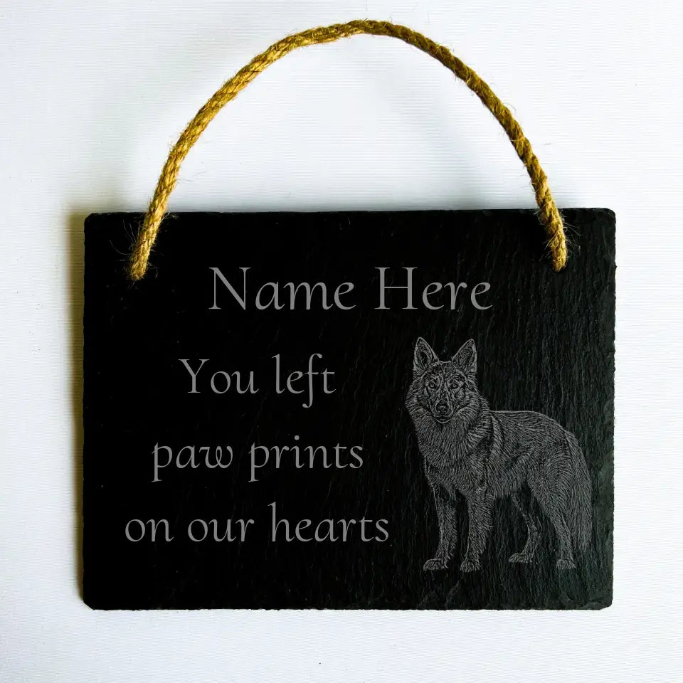 Alsatian - Natural Slate Memorial Stake (Large)