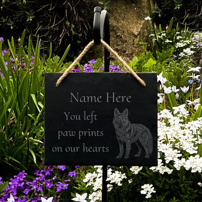 Alsatian - Natural Slate Memorial Stake (Large)