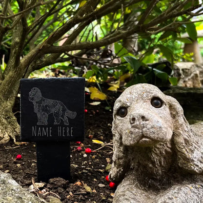 Spaniel - Natural Slate Memorial Stake (Small)