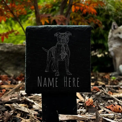 Staffordshire Terrier - Natural Slate Memorial Stake (Small)