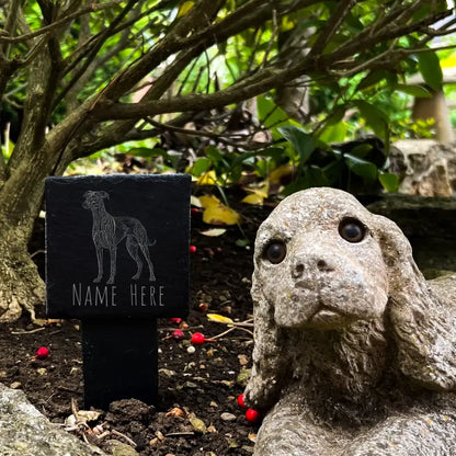 Greyhound - Natural Slate Memorial Stake (Small)