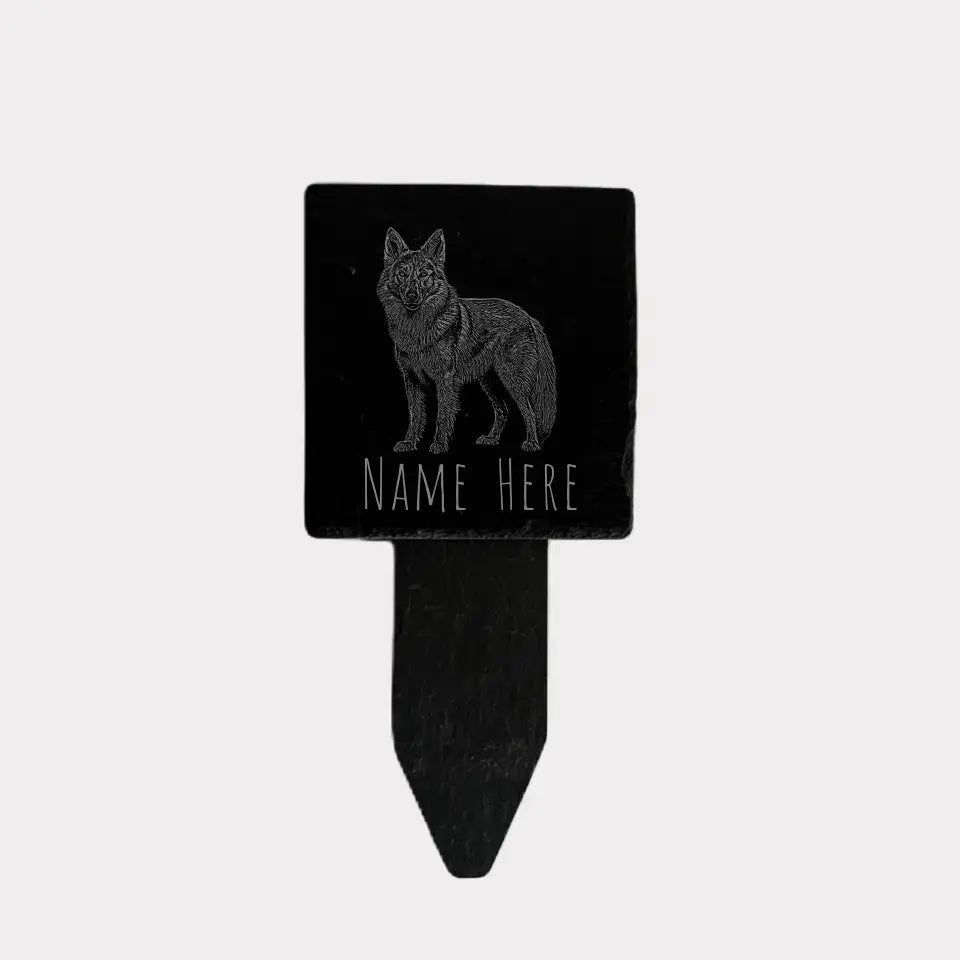 Alsatian - Natural Slate Memorial Stake (Small)