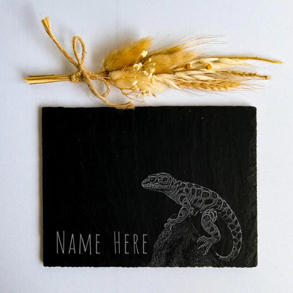 Personalised Leopard Gecko - Natural Slate Basking / Feeding Stone