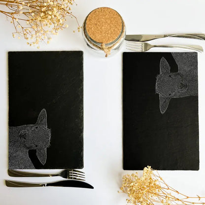 Lamb Sheep Slate Placemats - Handcrafted Farmhouse Kitchenware (Set of 2)